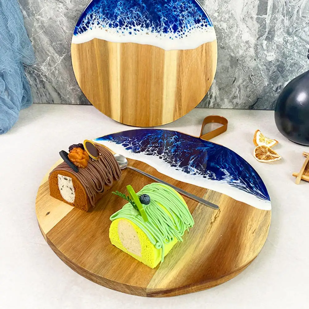 Meat Cutting Board Round Wood Resin Cutting Board with Handle for Meat Bread Serving Charcuterie Pizza Board Housewarming Gift
Meat Cutting Board Round Wood Resin Cutting Board with Handle for Meat Bread Serving Charcuterie Pizza Board Housewarming Gift