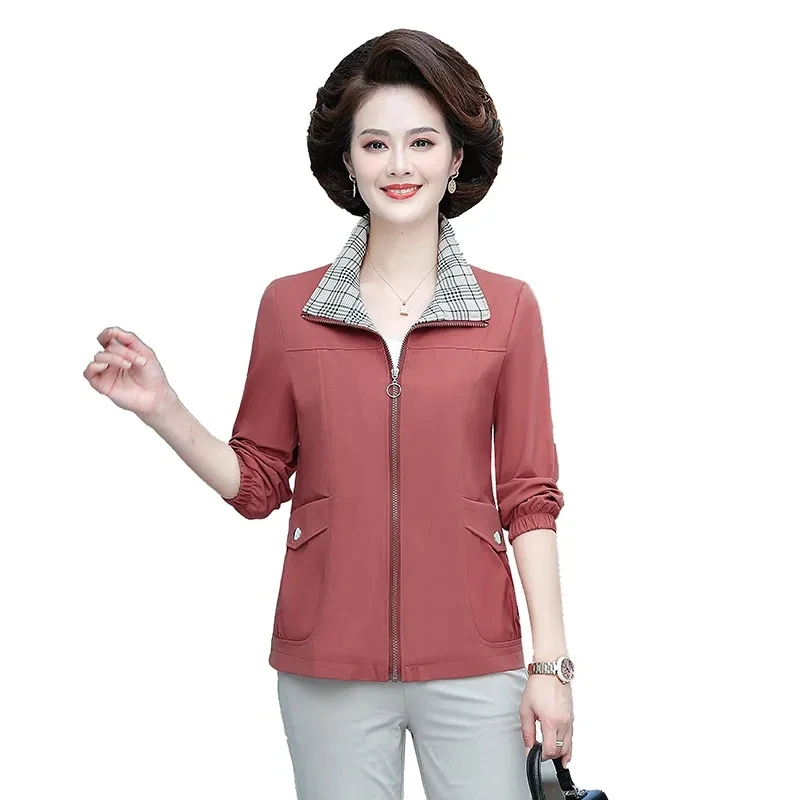 

Fashion Middle-aged Mother Spring And Autumn Short Coat Western Style Middle-aged And Old New Small Fragrance Leisure Spring 5XL