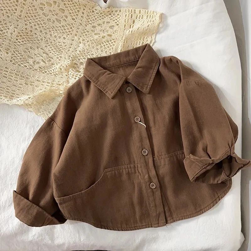 Children's Shirt Spring and Autumn New Boys and Girls Cotton Long sleeved Shirt Baby Solid Color Top Children's Cardigan
Children's Shirt Spring and Autumn New Boys and Girls Cotton Long sleeved Shirt Baby Solid Color Top Children's Cardigan
