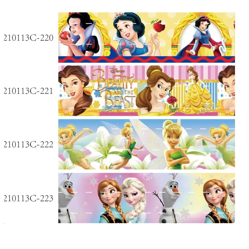 

10yards Printed Disney Princess Grosgrain Ribbon 25mm for Bows DIY Craft Supplies Decoration Handmade Materials