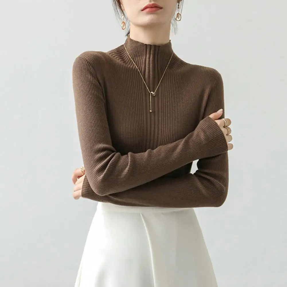 Non-see-through Shirt Stylish Women's Half-high Collar Knit Sweater Slim Fit Soft Texture Casual Warmth for Fall Winter Lady
Non-see-through Shirt Stylish Women's Half-high Collar Knit Sweater Slim Fit Soft Texture Casual Warmth for Fall Winter Lady