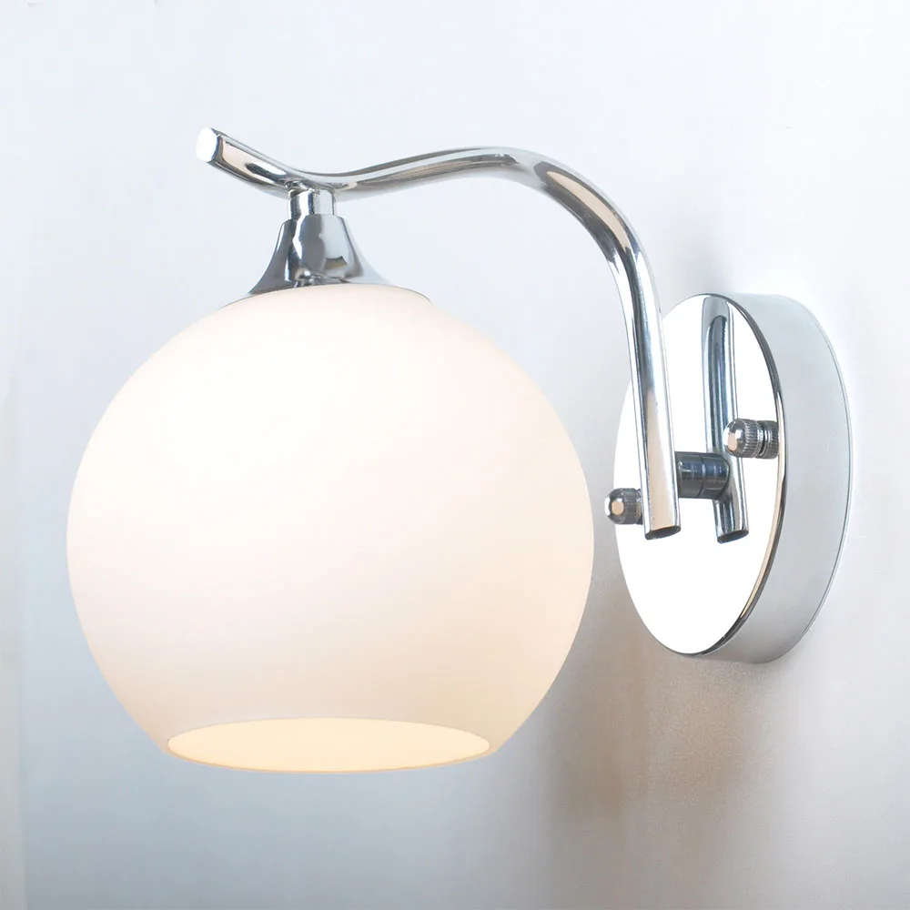 

Современная Минималистичная креативная прикроватная лампа, стеклянный абажур для спальни, настенная лампа E27, светодиодный ночсветильник для защиты глаз