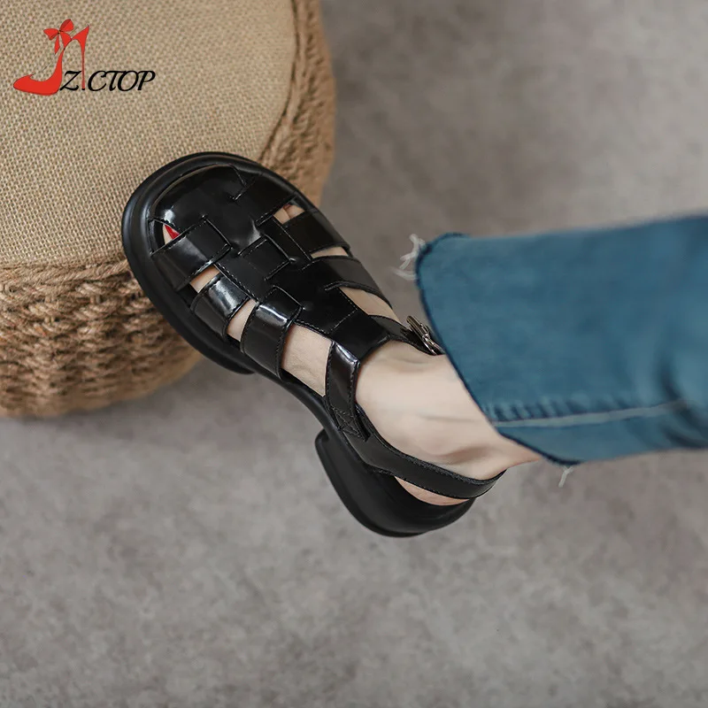 

Roman Sandals Women Summer Fashion Platform Closed Toe High Heels Gladiator Shoes Buckle Strap Casual Beach Sandals