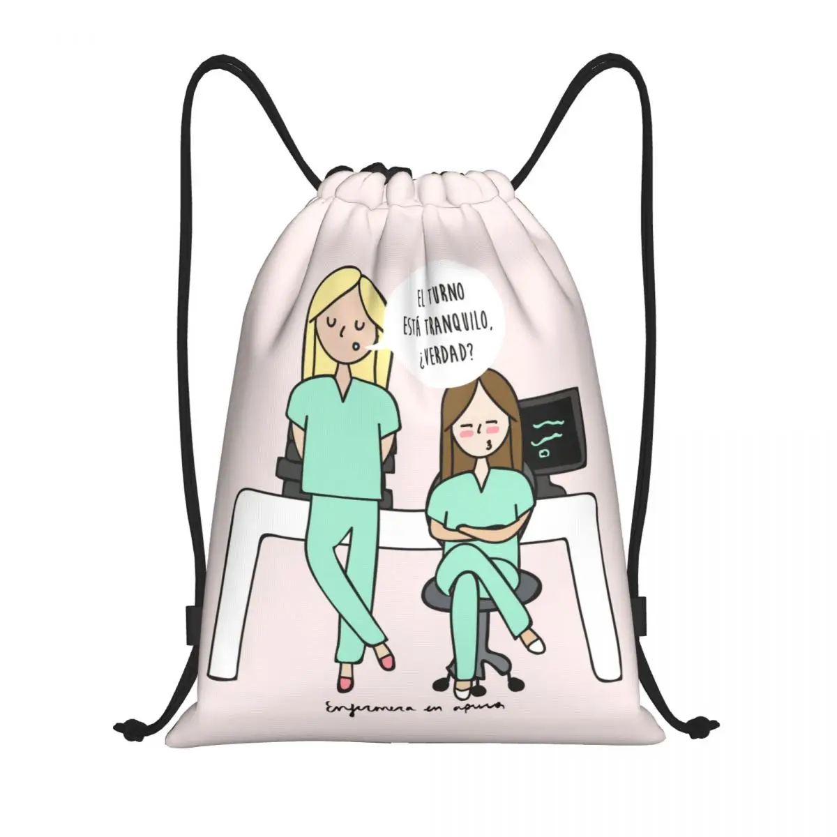Custom Enfermera En Apuros Doctor Nurse Medical Drawstring Bag for Training Yoga Backpacks Men Women Sports Gym Sackpack
Custom Enfermera En Apuros Doctor Nurse Medical Drawstring Bag for Training Yoga Backpacks Men Women Sports Gym Sackpack