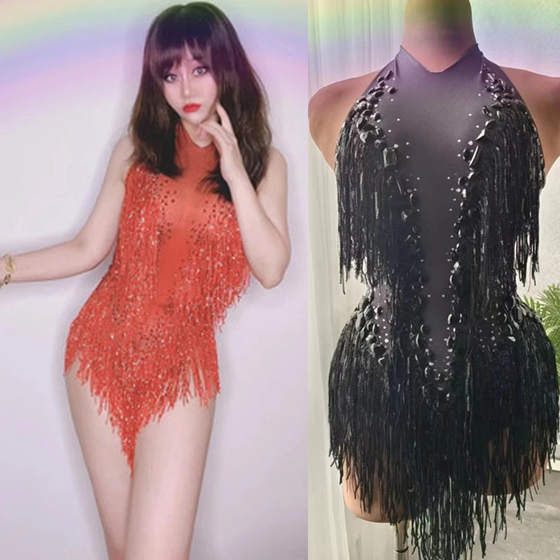 Big Stones Tassels Stretch Leotard Women Bodysuit Stage Dance Costume Female Singer Stage Performance Dance Outfit DWY8832
Big Stones Tassels Stretch Leotard Women Bodysuit Stage Dance Costume Female Singer Stage Performance Dance Outfit DWY8832