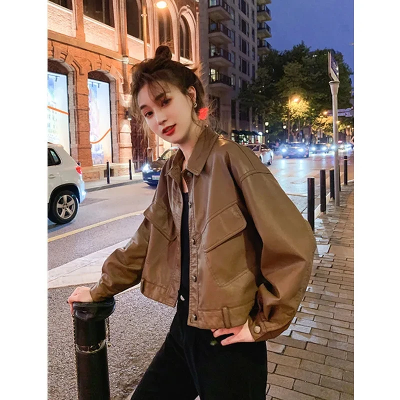 SLPBELY New Women Faux Leather Jacket Biker Red White Coat Turndown Collar PU Motorcycle Jackets Loose Streetwear Outerwear
SLPBELY New Women Faux Leather Jacket Biker Red White Coat Turndown Collar PU Motorcycle Jackets Loose Streetwear Outerwear