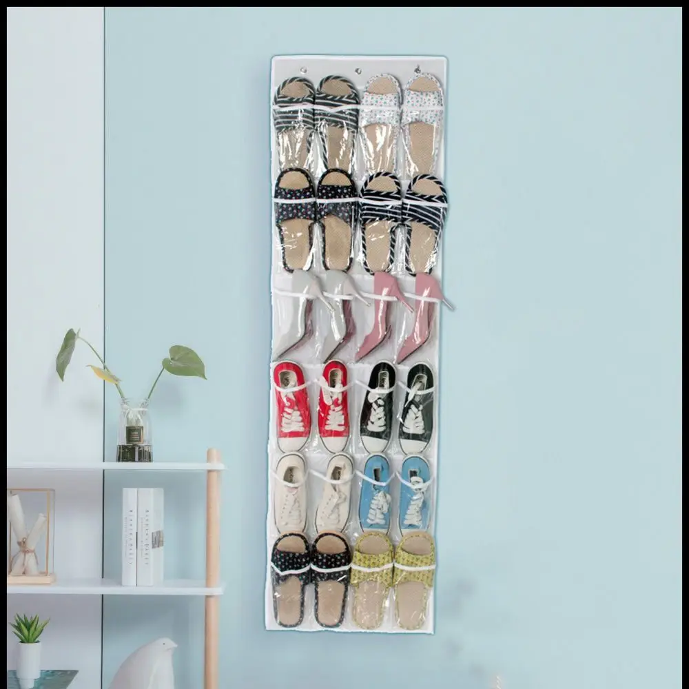 White 24 Grid Shoes Organizer Rack Removable 24 Pockets Wall-mounted Shoe Hanger with Hook Door Hanging Room
White 24 Grid Shoes Organizer Rack Removable 24 Pockets Wall-mounted Shoe Hanger with Hook Door Hanging Room