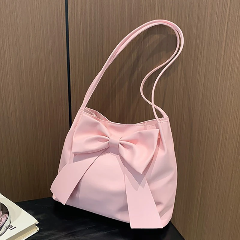 

Bow Handlebags For Women Shoulder Bags Leisure Armpit Bag Shopping Versatile Bags Dumpling Handbag Female Hand Bags