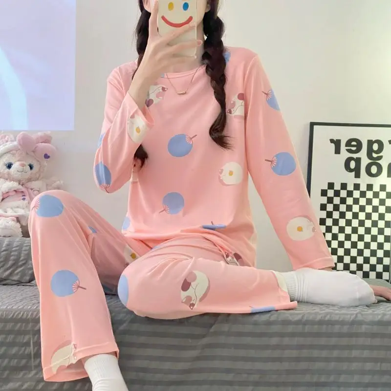 SUO&CHAO Spring Autumn Pajamas Set For Womens Round Neck Long Sleeve And Pants Print Pyjamas Sleepwear Nightgown Homewear
SUO&CHAO Spring Autumn Pajamas Set For Womens Round Neck Long Sleeve And Pants Print Pyjamas Sleepwear Nightgown Homewear