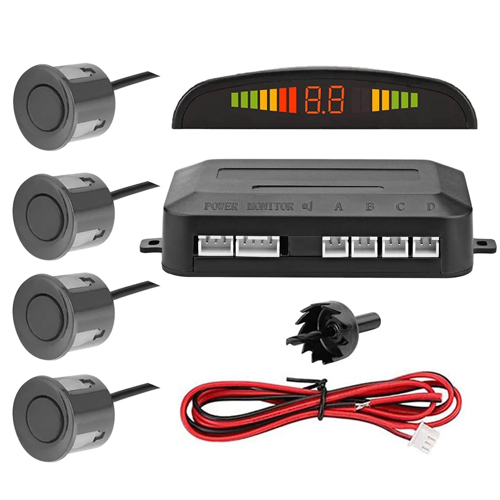 

Car Sensor Parking Car Reverse Parking Radar System With 4 Parking Sensors Distance Detection Wireless Reverse Backup LCD Alarm