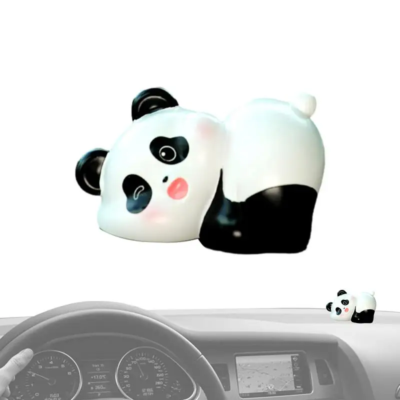 

Фигурки панды для салона автомобиля, мини-панда, кукла-украшение, миниатюрная кукла-панда, игрушка, милое животное, статуэтка панды из смолы, центральный автомобиль