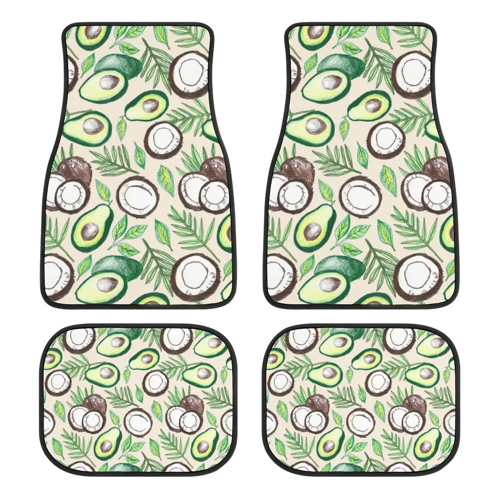 Автомобильные напольные коврики с принтом авокадо, универсальные автомобильные передние и задние напольные коврики, противоскользящие фотообои из 4 предметов для внедорожников, фургонов, грузовиков 
Автомобильные напольные коврики с принтом авокадо, универсальные автомобильные передние и задние напольные коврики, противоскользящие фотообои из 4 предметов для внедорожников, фургонов, грузовиков