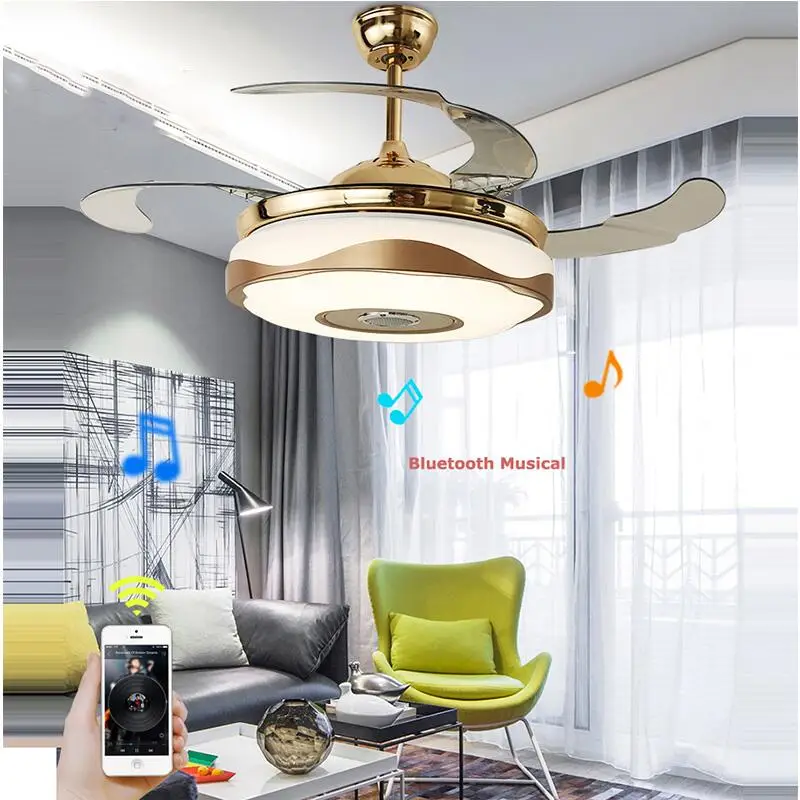 42 Inch Ceiling Fan with Lights LED Modern ABS Bluetooth Fans Lamp RGB 7 Color Musical Light Remote Control Cooling Fan Lighting
42 Inch Ceiling Fan with Lights LED Modern ABS Bluetooth Fans Lamp RGB 7 Color Musical Light Remote Control Cooling Fan Lighting