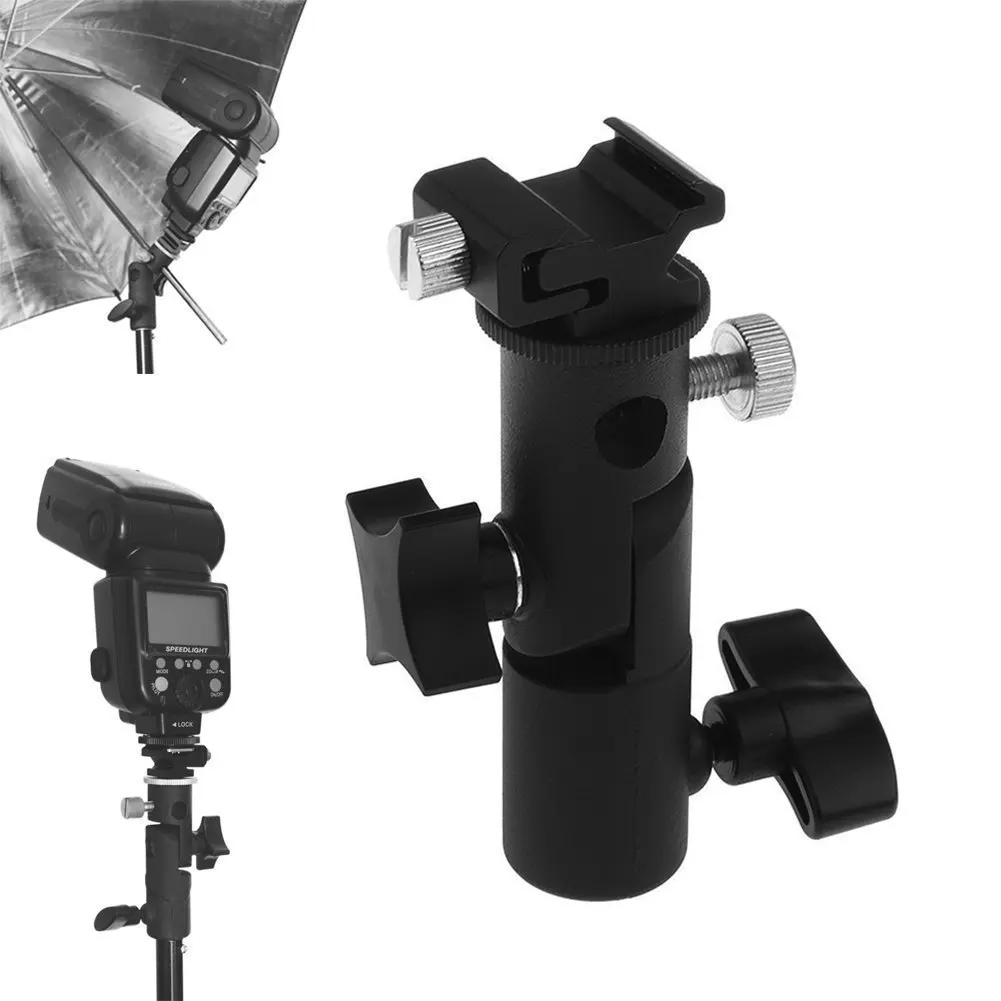 High Quality Flash Hot Shoe Umbrella Holder Mount Adapter For Studio Light E Stand With 1/4 3/8Screw Bracket Studio Accessories
High Quality Flash Hot Shoe Umbrella Holder Mount Adapter For Studio Light E Stand With 1/4 3/8Screw Bracket Studio Accessories