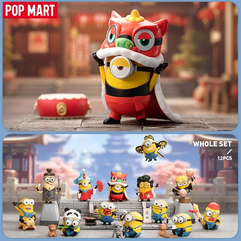 

POP MART Minions Travelogues of China Series Blind Box Toys Guess Bag Mystery Box Mistery Caixa Action Figure Surpres Cute Model