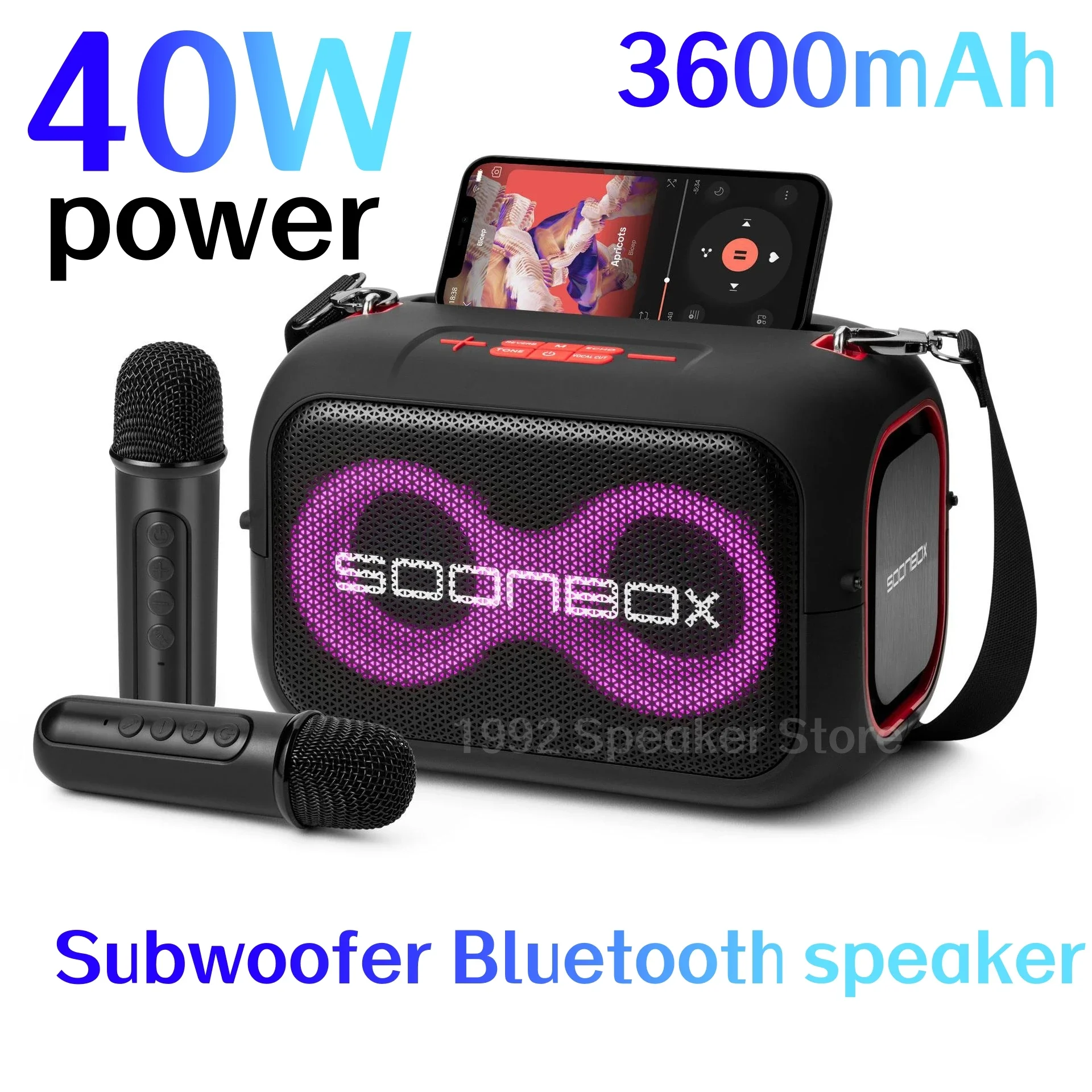 40W high-power subwoofer outdoor home long standby portable karaoke Bluetooth speaker home theater music center caixa de som
40W high-power subwoofer outdoor home long standby portable karaoke Bluetooth speaker home theater music center caixa de som