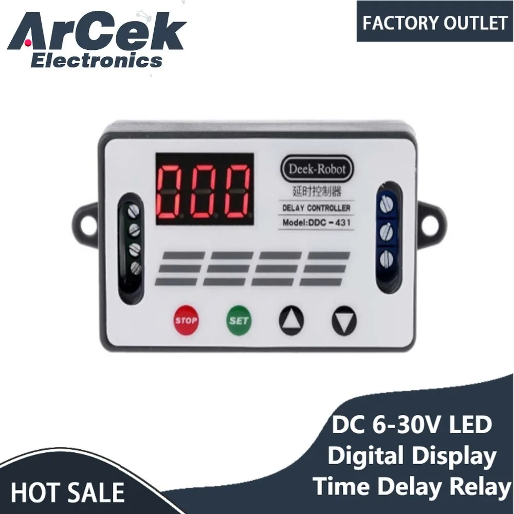 

DC 6-30V LED Digital Display Time Delay Relay Module Timer Relay Timing Delay Cycle Time Control Switch 0-999 Seconds/Minutes