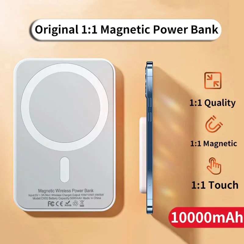 

10000 мАч 1:1 Magsafe портативное зарядное устройство, магнитное портативное зарядное устройство с окном для быстрой зарядки, 15 Вт Беспроводная портативная батарея для iPhone14 13 12