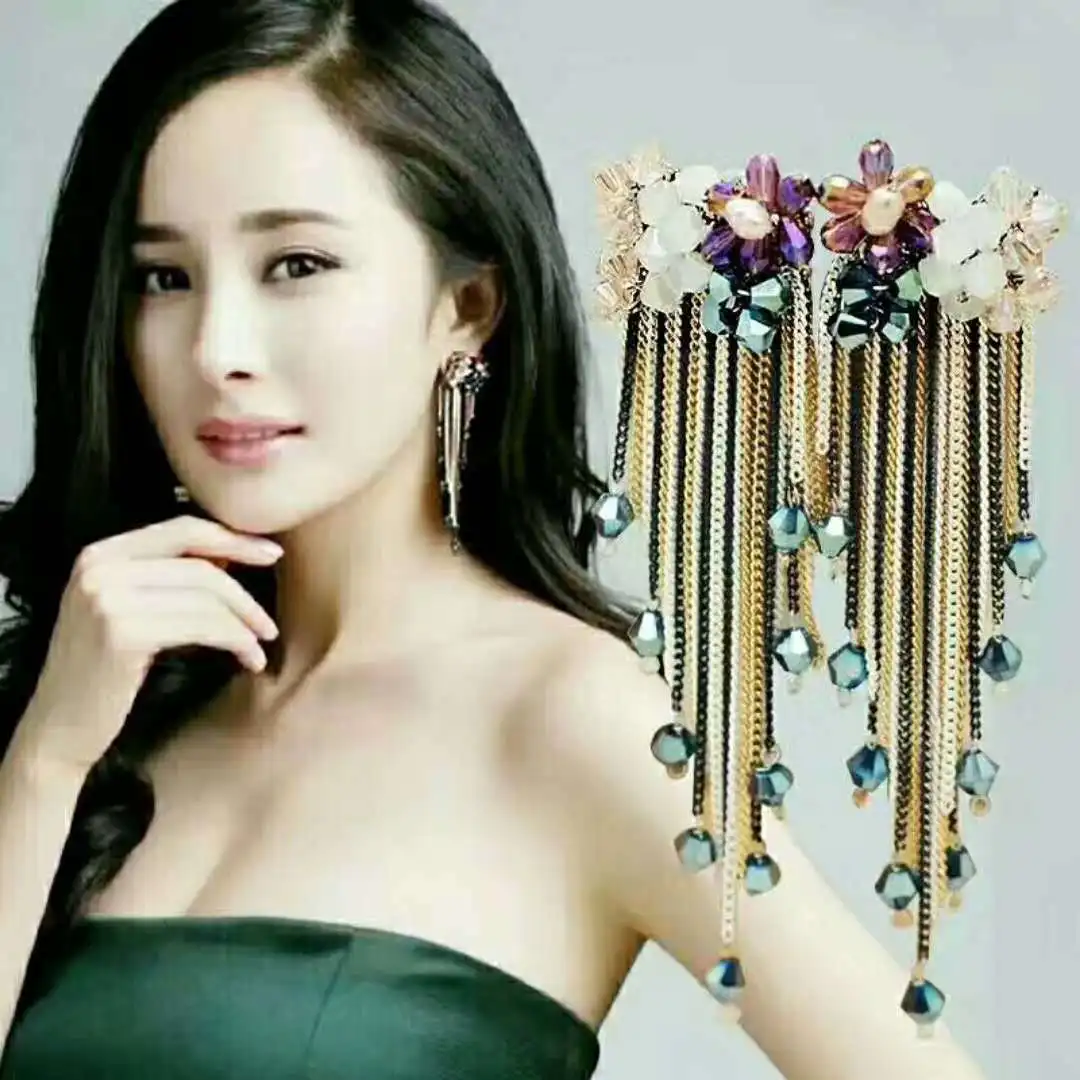 Korean Bohemian Tassel Earrings Handmade Long Exaggerated Stud Earrings for Women Anti-allergy Silver Jewelry Gift
Korean Bohemian Tassel Earrings Handmade Long Exaggerated Stud Earrings for Women Anti-allergy Silver Jewelry Gift