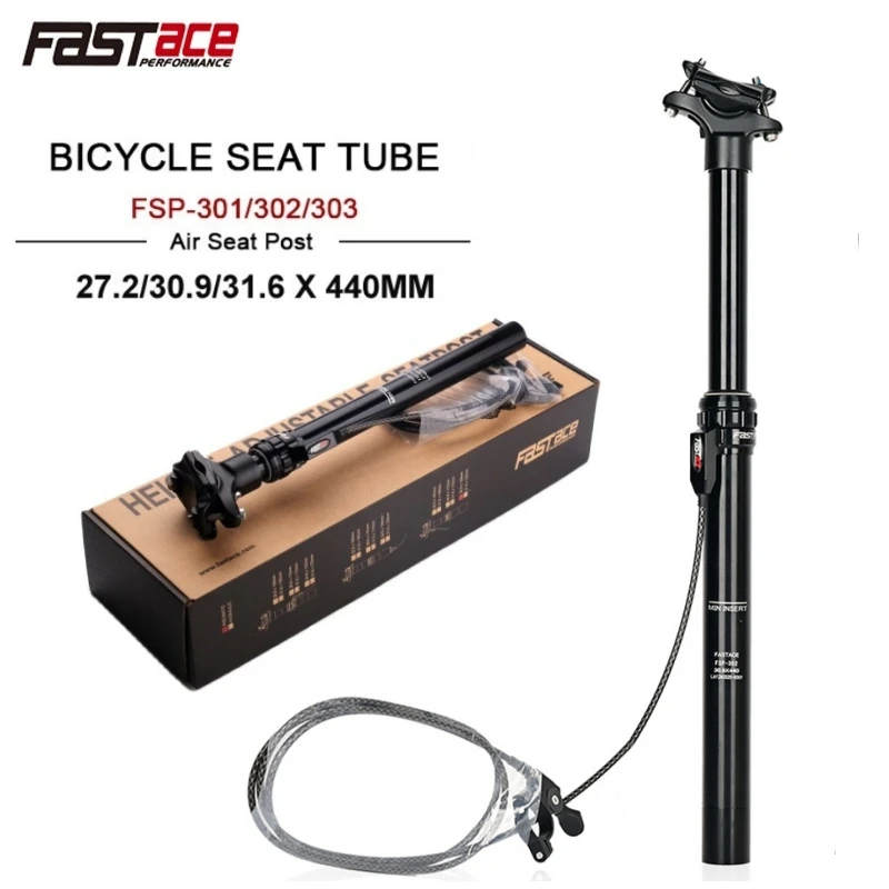 

FASTACE MTB Air Seatpost Height Adjustable Mountain Bike Dropper Seat Post 27.2/30.9/31.6mm 440mm Internal External Remote