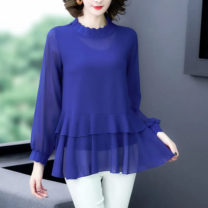 2023 Autumn and Winter Women's New Fashion Commuter Chiffon Bottom Shirt Wooden Ear Collar Chiffon Long Sleeve Versatile Top
2023 Autumn and Winter Women's New Fashion Commuter Chiffon Bottom Shirt Wooden Ear Collar Chiffon Long Sleeve Versatile Top