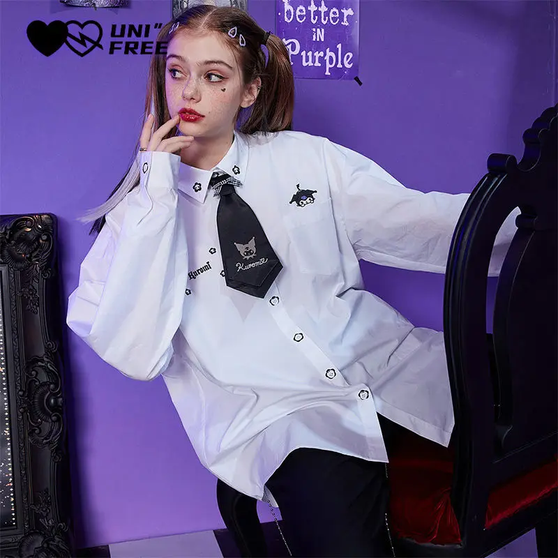 Kawaii Genuine Sanrio Joint Name Kuromi White Shirt Cartoon Spring Autumn Tops Cute Anime Girl Student Long-Sleeved Bow Shirt
Kawaii Genuine Sanrio Joint Name Kuromi White Shirt Cartoon Spring Autumn Tops Cute Anime Girl Student Long-Sleeved Bow Shirt