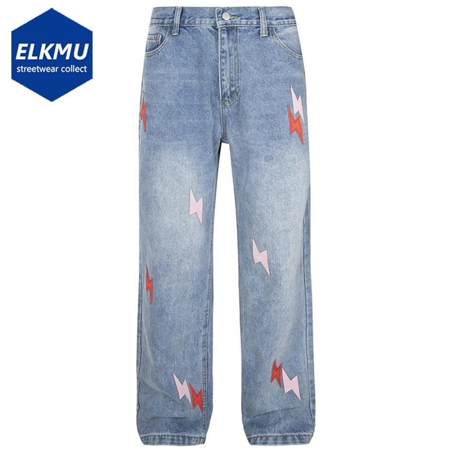 Lightning Splicing Jeans Men Vintage Blue Loose Denim Pants Harajuku Streetwear Hip Hop Baggy Jeans Trousers Male
Lightning Splicing Jeans Men Vintage Blue Loose Denim Pants Harajuku Streetwear Hip Hop Baggy Jeans Trousers Male