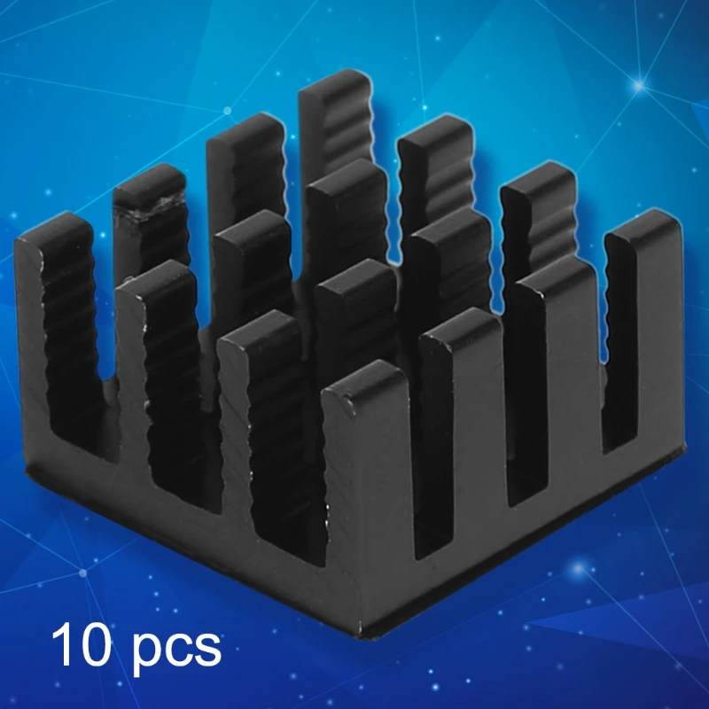 

10PCS 14x14x8mm Aluminum Heatsink Cooling Fin Radiator Heat Sinks with for 3M Thermal Conductive Adhesive Tapes for Cool
