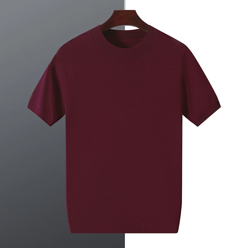 Spring And Summer New Silk Wool Knitted Short Sleeve T-Shirt With Casual Bottoming Shirt And Half Sleeve Sweater Inside Men's
Spring And Summer New Silk Wool Knitted Short Sleeve T-Shirt With Casual Bottoming Shirt And Half Sleeve Sweater Inside Men's