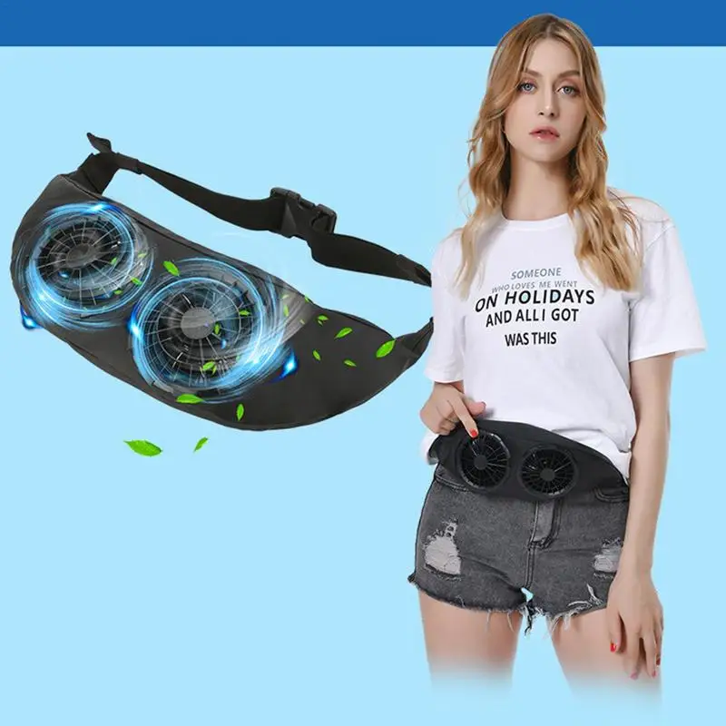 

Waterproof Fanny Pack With Fans Chest Belt Waist Bag Male Female Fanny Pack Pouch Adjustable Waist Pack Portable Running Bumbag