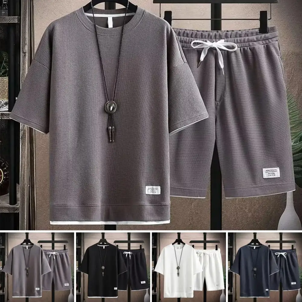 Summer Men's Two Piece Set Linen Fabric Casual Waffle T-Shirt and Shorts Set Mens Sports Suit Fashion Short Sleeve Tracksuit
Summer Men's Two Piece Set Linen Fabric Casual Waffle T-Shirt and Shorts Set Mens Sports Suit Fashion Short Sleeve Tracksuit