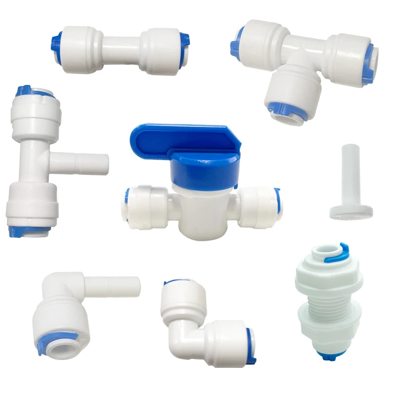 Reverse Osmosis Quick Coupling 1/4" Tee Y Connector 2 Way Equal Elbow Straight Check Valve RO Water Filter Plastic Pipe Fittings
Reverse Osmosis Quick Coupling 1/4" Tee Y Connector 2 Way Equal Elbow Straight Check Valve RO Water Filter Plastic Pipe Fittings