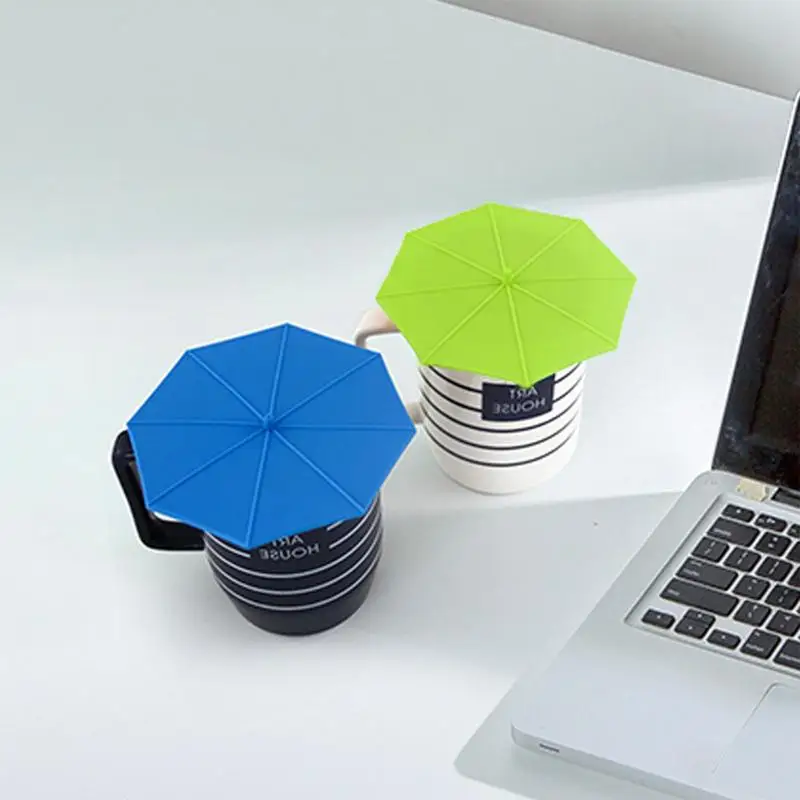 

Mug Cover durable silicone Umbrella Design Drink Cover And Cup Cover Set Leakproof Tea Coffee Lids Cap Cup Accessories