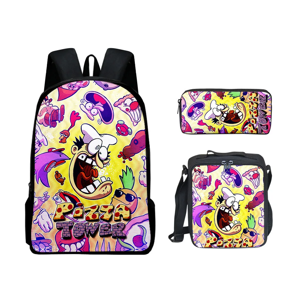 Three Piece Pizza Tower School Bag Polyester Backpack Single layer Pen Bag Small Body Bag Package For girl Boy Birthday Gifts
Three Piece Pizza Tower School Bag Polyester Backpack Single layer Pen Bag Small Body Bag Package For girl Boy Birthday Gifts