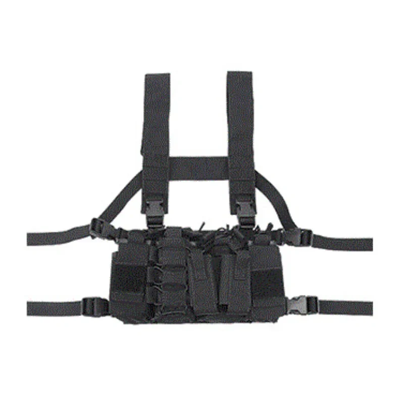 

Military Tactical Vest Chest Hang Radio Bag Harness Front Holster Molle Rig Belly Pockets Airsoft Hunting Waist Pouch Adjustable