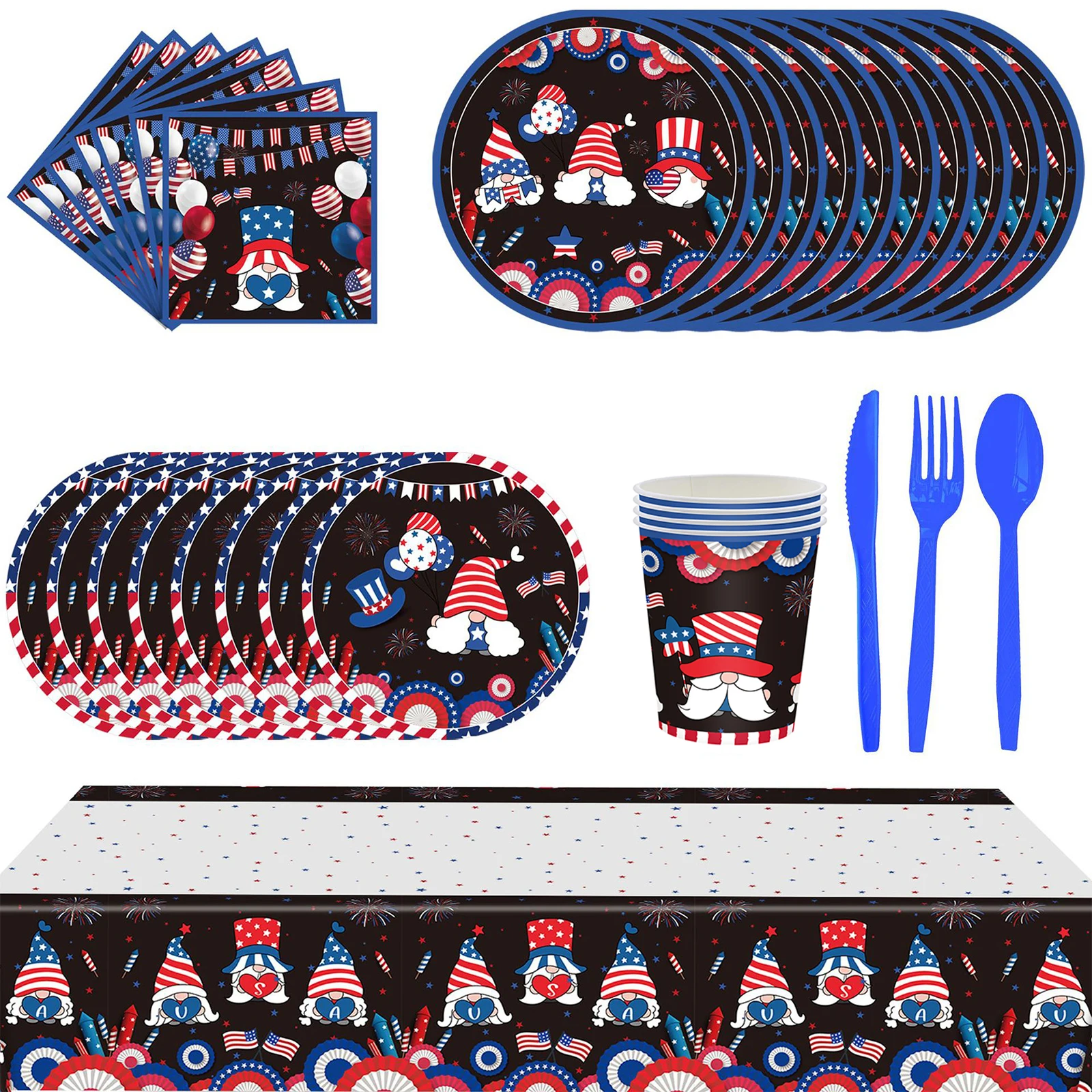 United States National Independence Day Cartoon Flag Theme Birthday Holiday Party Disposable Tableware Set
United States National Independence Day Cartoon Flag Theme Birthday Holiday Party Disposable Tableware Set
