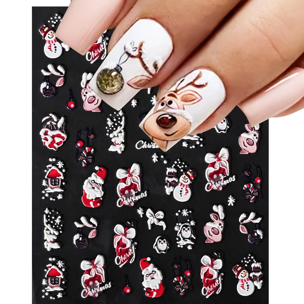 5D Christmas Deer Elk Nail Art Stickers Winter New Year Embossed Santa Claus Tree Penguins Snowman Sliders Decals Manicure Parts
5D Christmas Deer Elk Nail Art Stickers Winter New Year Embossed Santa Claus Tree Penguins Snowman Sliders Decals Manicure Parts