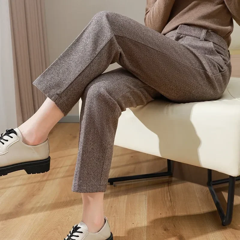 High Waist Woolen Suit Pants Women Autumn Winter Office Lady Fashion Harem Pants Women Casual Solid Trousers Pantalones 29358
High Waist Woolen Suit Pants Women Autumn Winter Office Lady Fashion Harem Pants Women Casual Solid Trousers Pantalones 29358