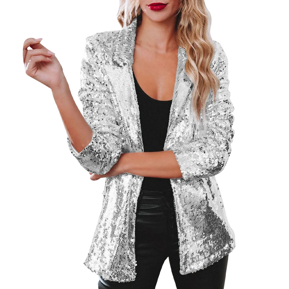 Female Blazer Autumn Winter Lapel Long Sleeve Outerwear Party Sequins Shinny Street Temperament Casual Inelastic
Female Blazer Autumn Winter Lapel Long Sleeve Outerwear Party Sequins Shinny Street Temperament Casual Inelastic