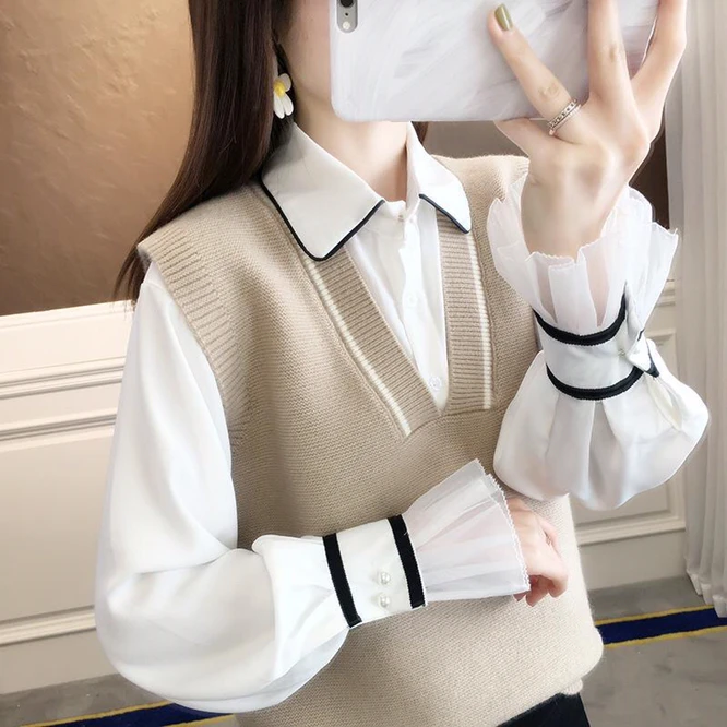 New Beige Autumn Women's Knitted Vests Sweater Vest Loose Outside Simple Short Style Sleeveless Thin Korean Girls' Waistcoat
New Beige Autumn Women's Knitted Vests Sweater Vest Loose Outside Simple Short Style Sleeveless Thin Korean Girls' Waistcoat