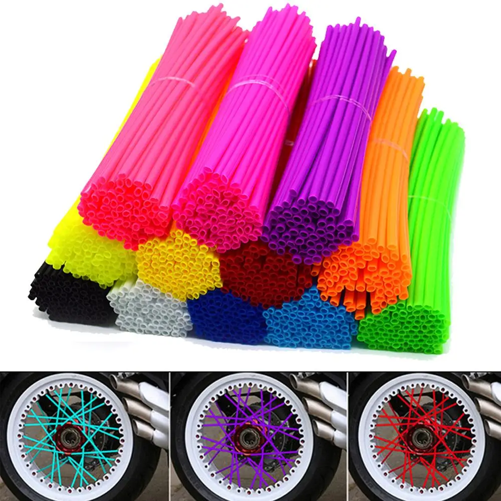 

72pcs Dirt Bike Wheel Rim Cover Spoke Skin Wrap Tubes Decor Protector FOR RMX450Z DRZ400/S/SM DR250R EC2T 300EC 250EC EC4T XC250