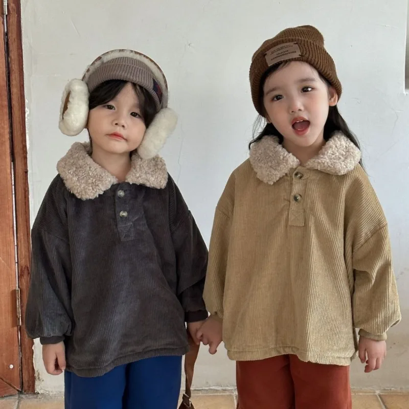 2023 New Autumn Winter Girls Fur Collar Baby Pullover Casual Simple Solid Color Kids Warm Coat Children Velvet Corduroy Coat Boy
2023 New Autumn Winter Girls Fur Collar Baby Pullover Casual Simple Solid Color Kids Warm Coat Children Velvet Corduroy Coat Boy