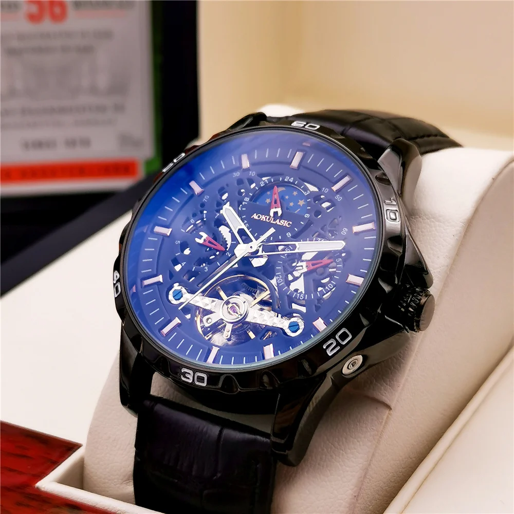 AOKULASIC Luxury Mechanical Male Watches Automatic Watch Wrist Mens Hollow Out Clock Luminous Moon Phase Waterproof Sport Watch
AOKULASIC Luxury Mechanical Male Watches Automatic Watch Wrist Mens Hollow Out Clock Luminous Moon Phase Waterproof Sport Watch