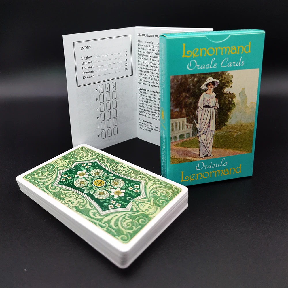 Lenormand Oracle Cards Spanish French Italian English and German Guidebook for Beginners
Lenormand Oracle Cards Spanish French Italian English and German Guidebook for Beginners