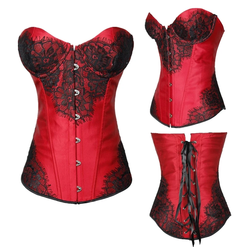 Corset Top Bustier With Cup Overbust Lingerie Lace Plus Size Satin Women Sexy Vintage Halloween Costume
Corset Top Bustier With Cup Overbust Lingerie Lace Plus Size Satin Women Sexy Vintage Halloween Costume