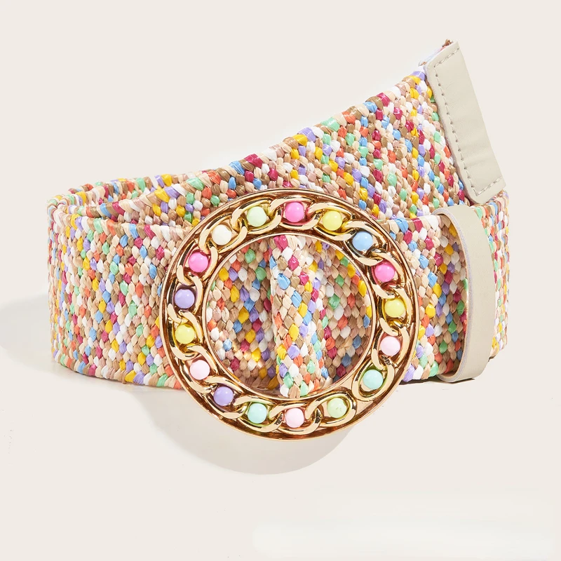 Summer Colorful Elastic Belt for Women Matching Dress Candy Color Tie Round Buckle Pp Grass Retraction Waist Belt Boho Chic
Summer Colorful Elastic Belt for Women Matching Dress Candy Color Tie Round Buckle Pp Grass Retraction Waist Belt Boho Chic