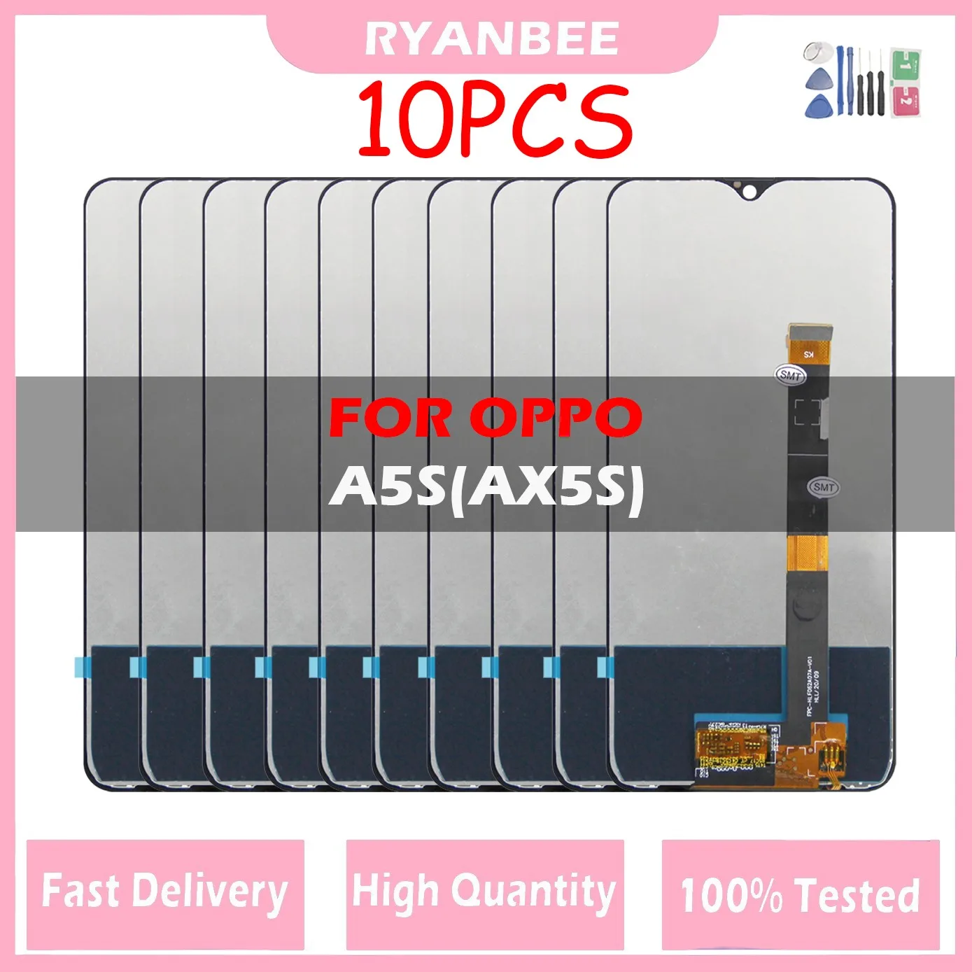 

10Pcs Original LCD with Frame For Oppo A5s AX5s LCD Display Touch Screen Digitizer Assembly For OppoA5s CPH1909,CPH1920 Screen