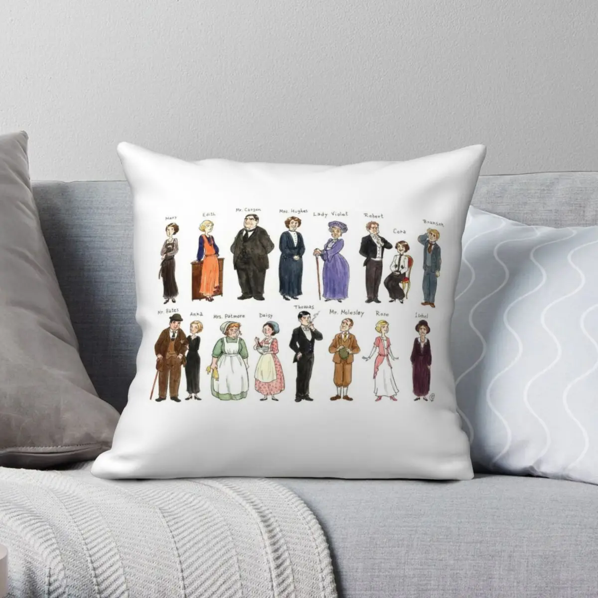 

Downton Abbey All Portraits Square Pillowcase Polyester Linen Velvet Creative Zip Decor Sofa Seater Cushion Case