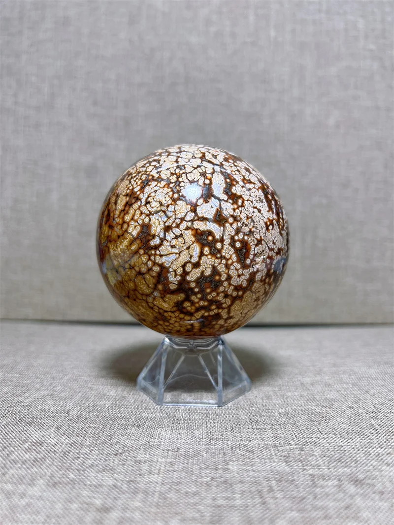 

Natural Ocean Jasper Sphere With Rain Bow Free Form Carving Reiki Healing Stone Home Decoration Exquisite Gift