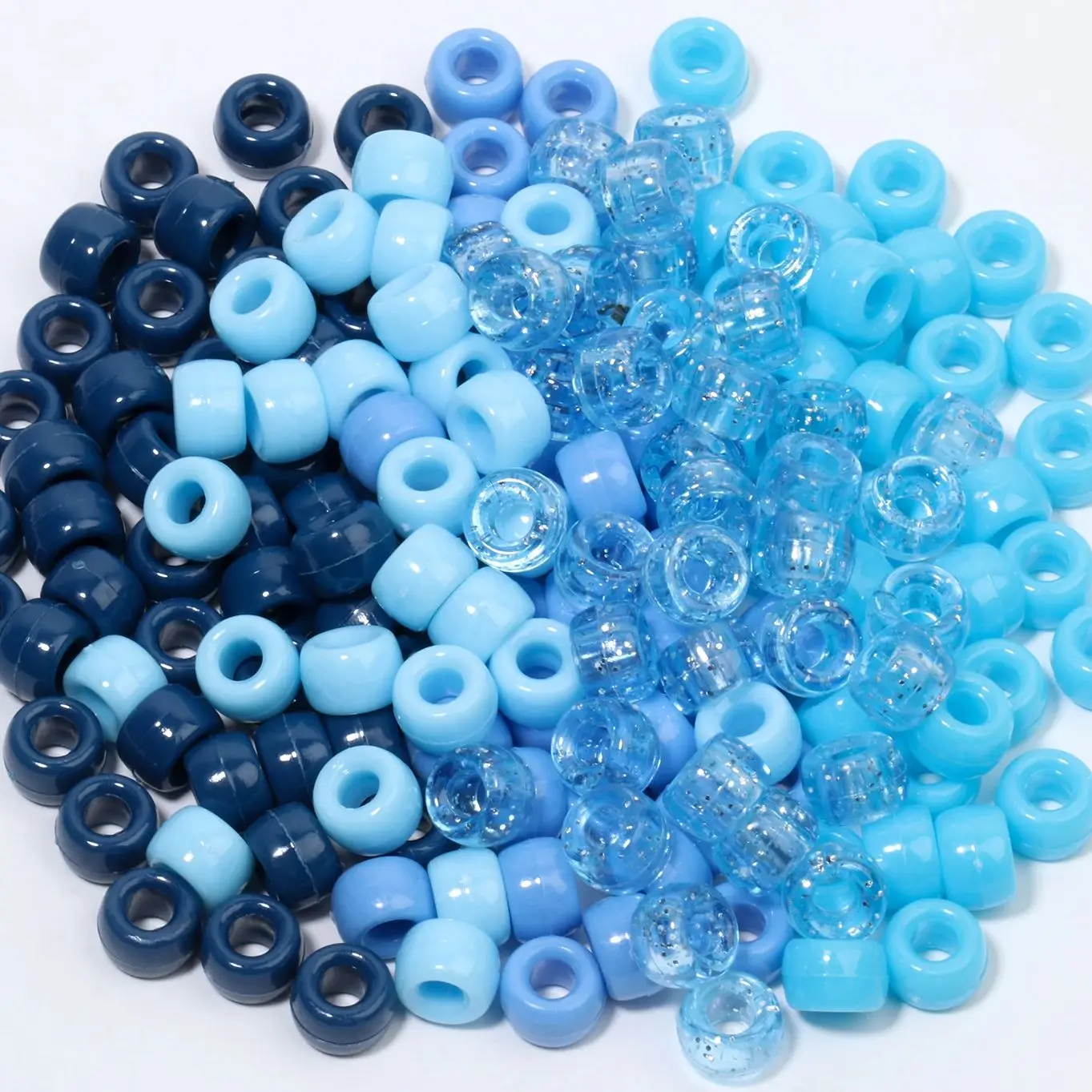 

1200pcs Pony Beads Blue Color Acrylic Flat Round Spacer Beads Jewelry Handmade Charms Make DIY Bracelets Necklace Accessory Gift